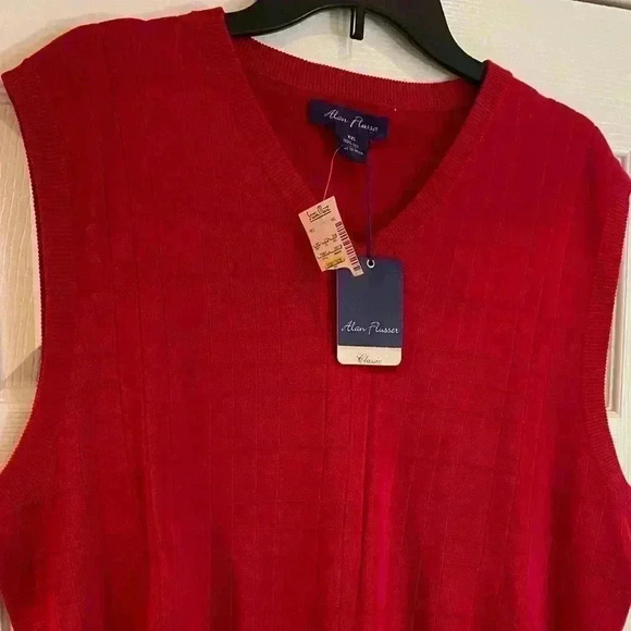 Men’s Red Silk Vneck Classic Vest New xxl - Picture 1 of 9